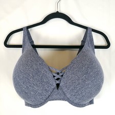 Torrid Curve Push Up Plunge Bra 40DDD Blue 360 Back Smoothing Cage