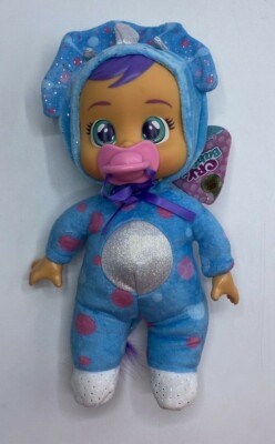 Cry Babies Tiny Cuddles Adorable Tina The Triceratops Baby Doll Soft Lightweight