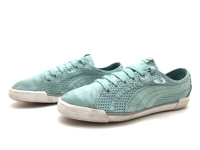 Puma women's sneakers trainers lace-up loafers comfort shoe green size 37.5