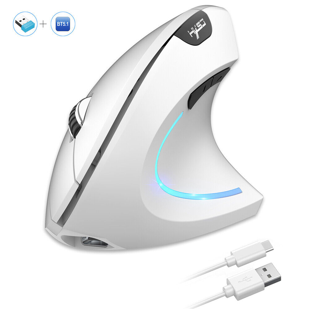 Ergonomic Rechargeable Vertical Mouse 2.4G BT Wireless Silent Office Mice