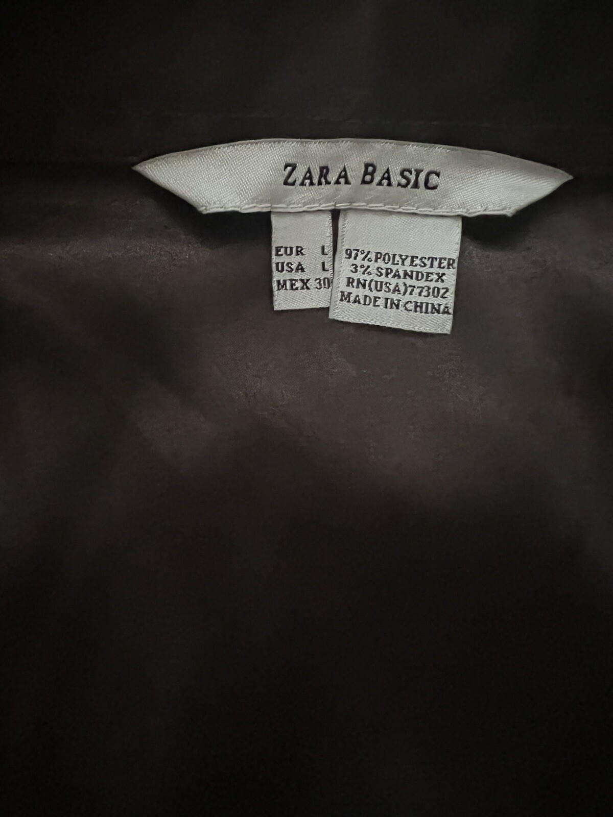 Zara Basic Women’s Size L Dark Brown Button Down … - image 4