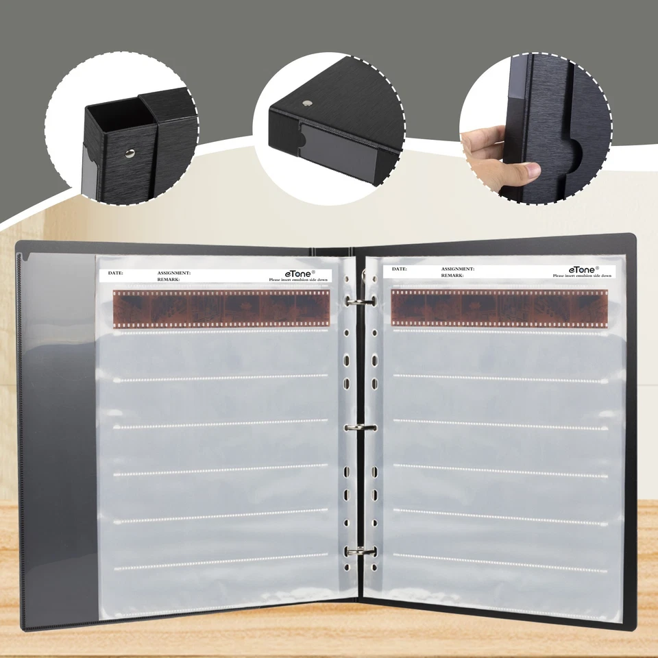 Álbum de carpeta de almacenamiento de archivos de fotos + 30x página de almacenamiento sin ácido 35 mm 135 película EE. UU. Foto 3 de 4