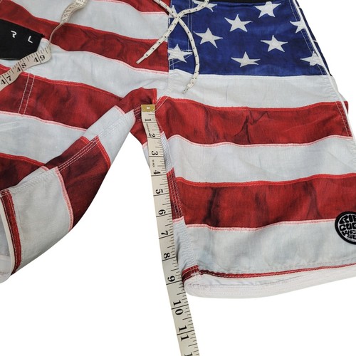 Rip Curl Board Shorts Mens 33 USA Flag Patriotic Fourth of July Swim Trunks - Picture 12 of 14