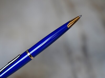 Sehr Schöner Kugelschreiber Waterman Carene IN Lackiert Blau Gold & Pl. - Für