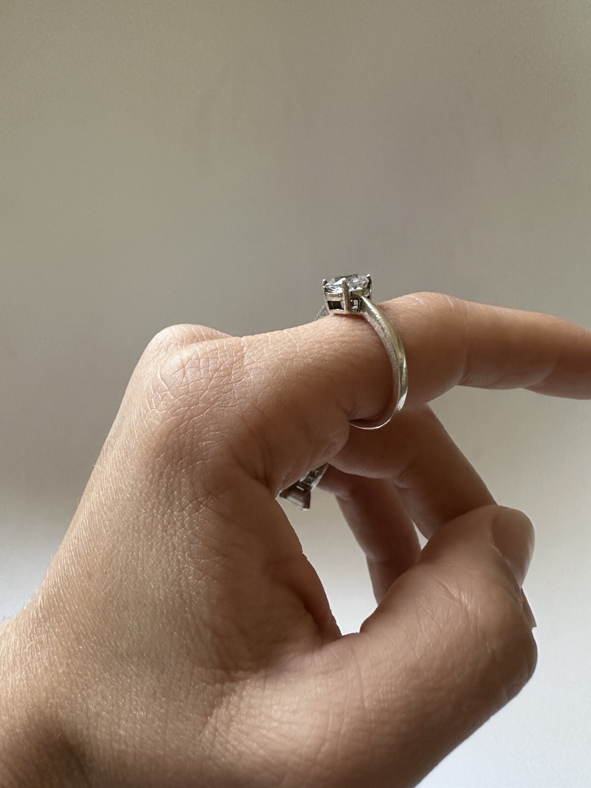 Round Simulated Diamond Solitaire Engagement Ring… - image 2