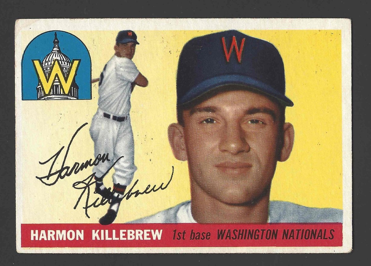 did harmon killebrew chew tobacco 1955 Topps #124 HARMON KILLEBREW Raw - Washington Nationals - RC Rookie  Card