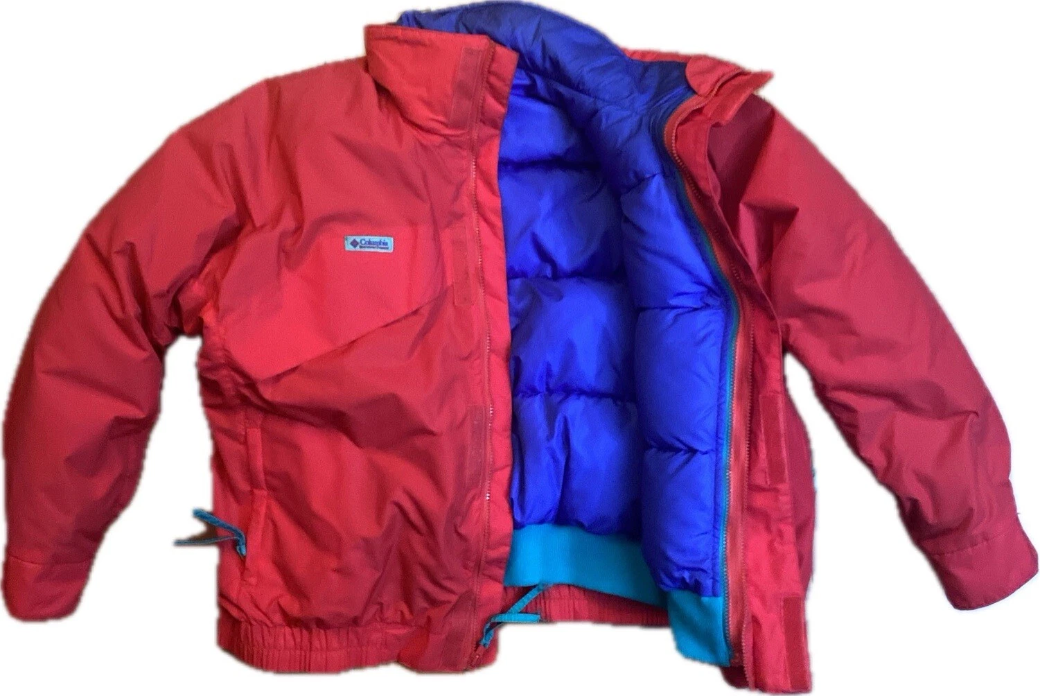 VTG Columbia Jacket Men's M Red Blue Whirlibird 3 in 1 Coat Down Insulated EUC