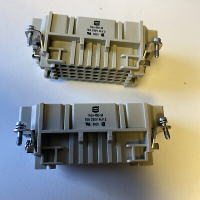 2X Harting Han 40D HMC M-C Stifteinsatz (M) Crimpanschluss, 40-polig+PE