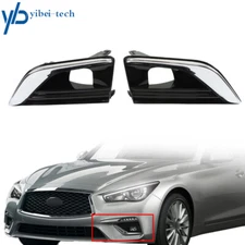 Front Fog Lights Bumper Lamps Bezel Left&Right Side For Infiniti Q50 2018-2020