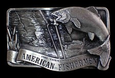 VTG. 1985 LIMITED EDITION AMERICAN FISHERMEN COMMEMORATIVE BELT BUCKLE 623/5000
