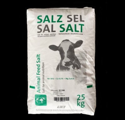 Futtersalz 25kg Viehsalz Steinsalz fein Natriumchlorid Rind Schaf Ziege Wild BIO