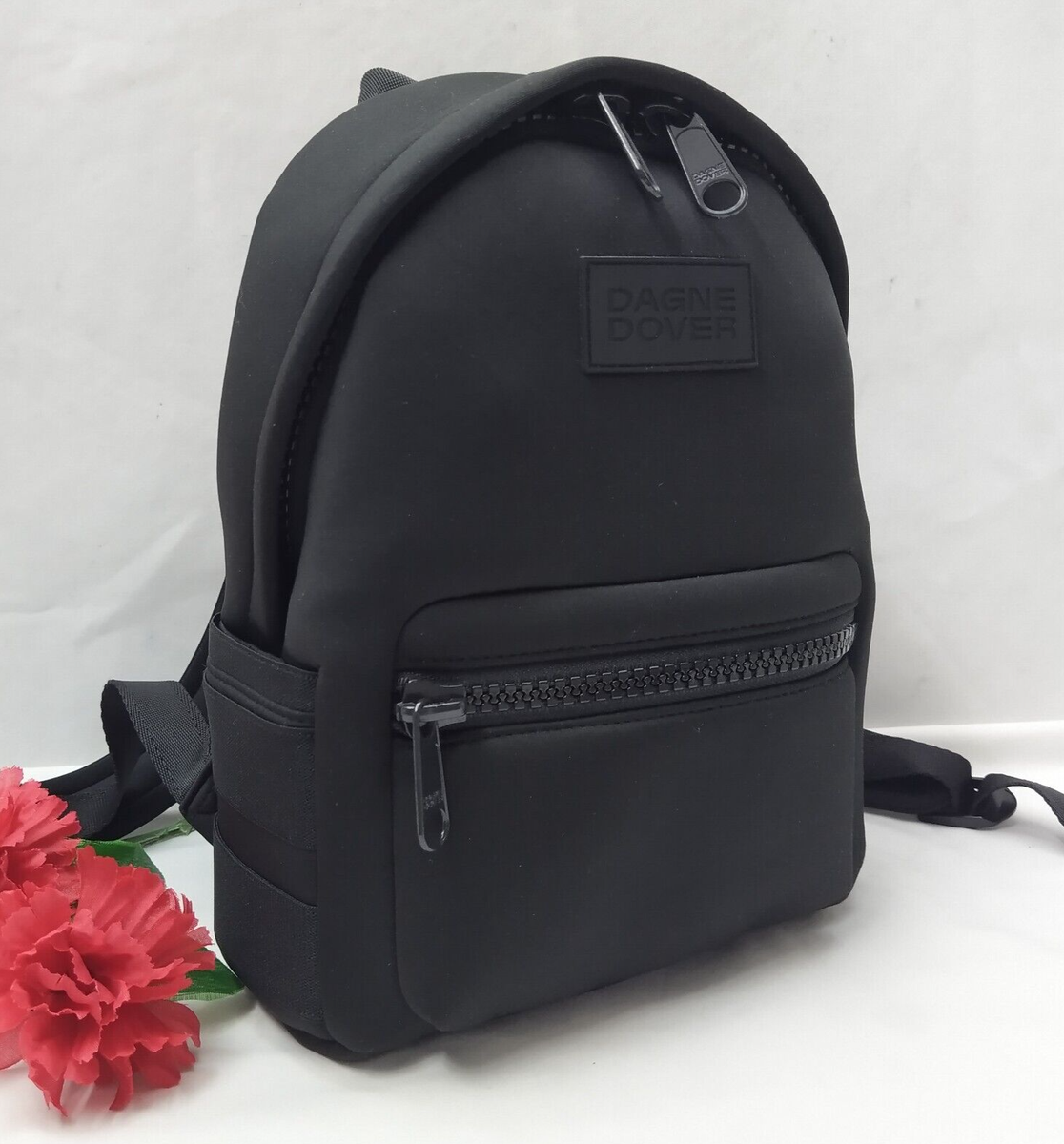 Dagne Dover Black Nylon Zipper Pockets Top Handle Backpack  display picture 2