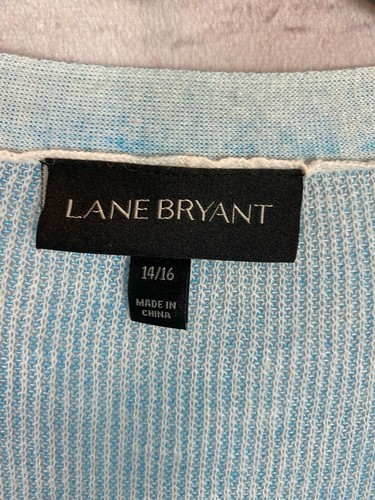 Cárdigan tejido azul Lane Bryant talla 14/16 estilo clásico para mujer (AUTO) - Imagen 4 de 12