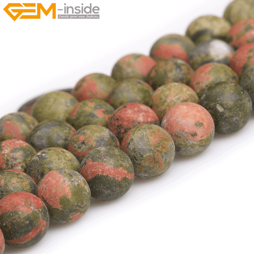 Green Unakite Jasper Forested Matt Round Beads Jewelry 15" Making Natural Stone - Picture 46 of 62