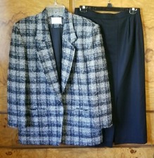 WOMEN'S PENDLETON NAVY PLAID 2 PC. SKIRT SUIT  10