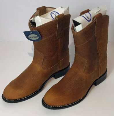 Jama Old West Cowboy Boots Childs Size 13.5 All Leather New In Box