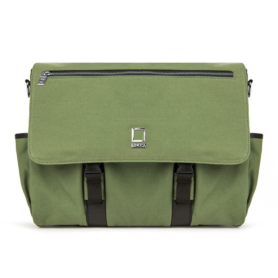Lencca Verde Lona DSLR Cámara Bolsa Viaje Mensajero Bolsa Para Canon Nikon Sony Foto 3 de 4