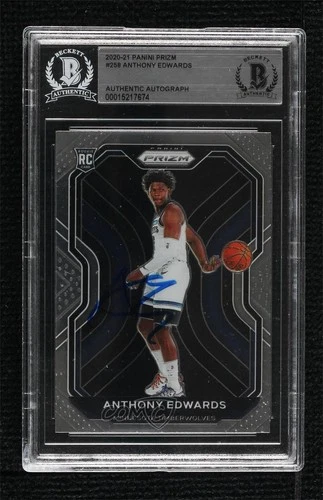 2020-21 Panini Prizm Anthony Edwards #258 BAS BGS Authentic Auto Rookie RC