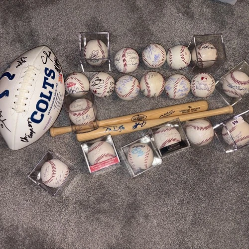 Lot Of 19 Autographed Baseballs + football (see Description)