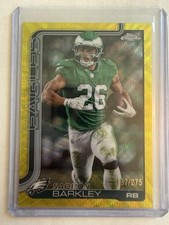 2025 Topps Chrome Saquon Barkley Yellow Wave # /275 Philadelphia Eagles