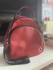 Carpisa zaino donna ecopelle rosso con zip tracolla foderato e tasche interne