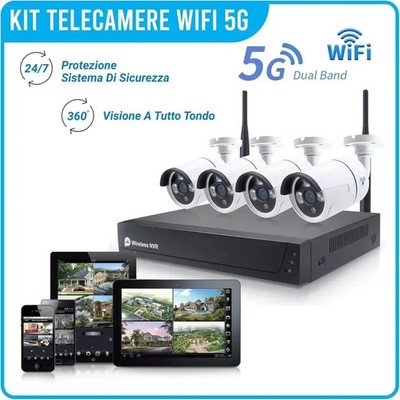 WIRELESS VIDEO SURVEILLANCE KIT FULL WIFI HD IP 4/8 CAMERAS NVR LAN REMOTE 5G