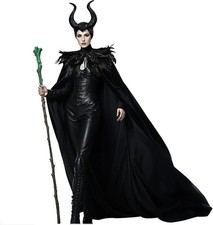 Maleficent 3-Piece Women's Costume Black Feather Shawl, Cape and Horns Set