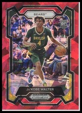 2024 Panini Prizm Draft Picks Red Cracked Ice #9 JaKobe Walter Rookie Baylor