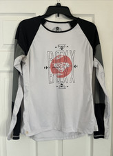 ROXY WOMEN'S WHOLE HEARTED LOGO LONG SLEEVE RASH GUARD SHIRT - LARGE