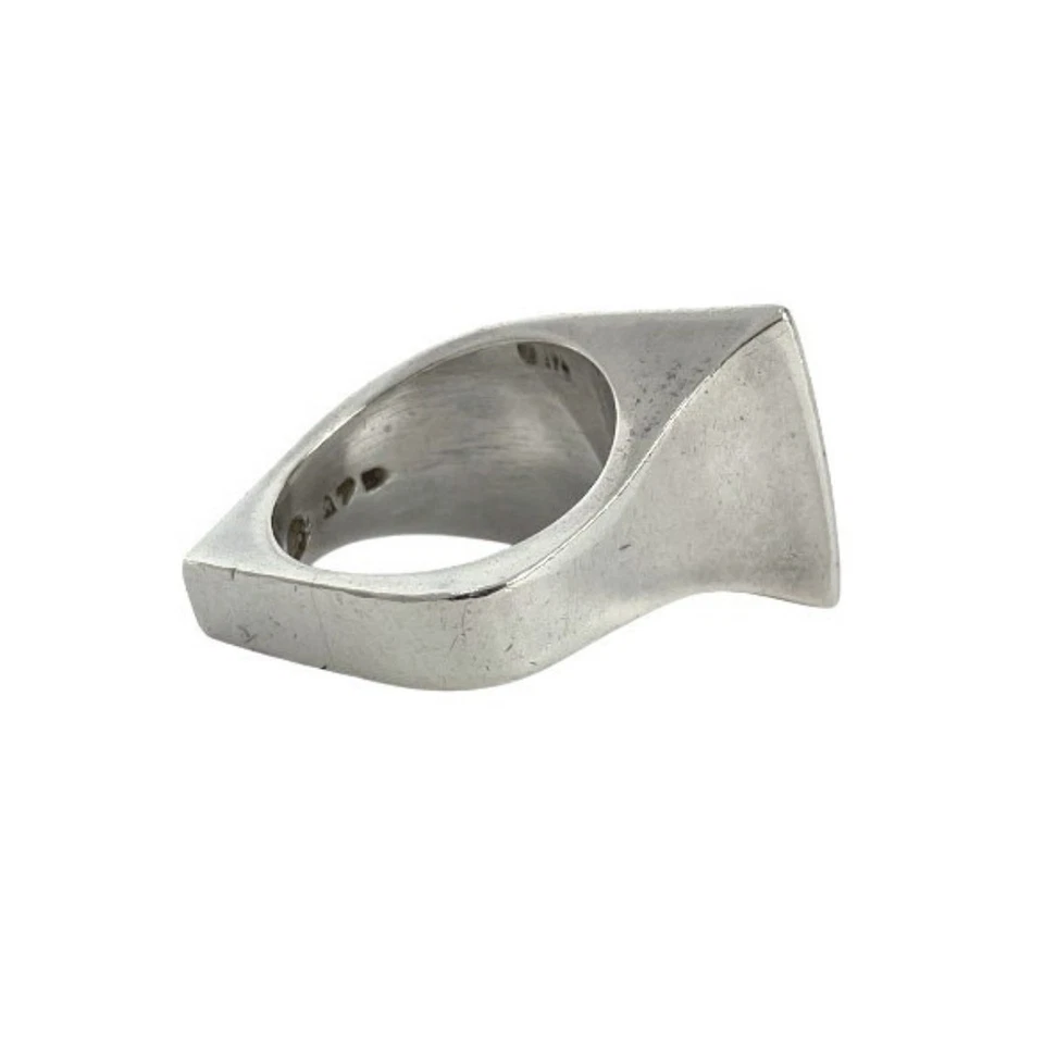 Anillo de plata esterlina Georg Jensen #175 doblado Gabrielsen usado EE. UU. 6,5 Foto 2 de 4