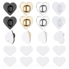 12 Pcs Heart Phone Charm Hook, White K-Color/Gold/White/Black