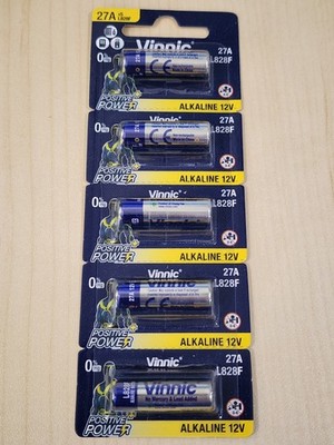 5 pc 12V Vinnic  Alkaline Batteries A27, 27A, MN27, GP27A, 8LR732, L828 Fresh