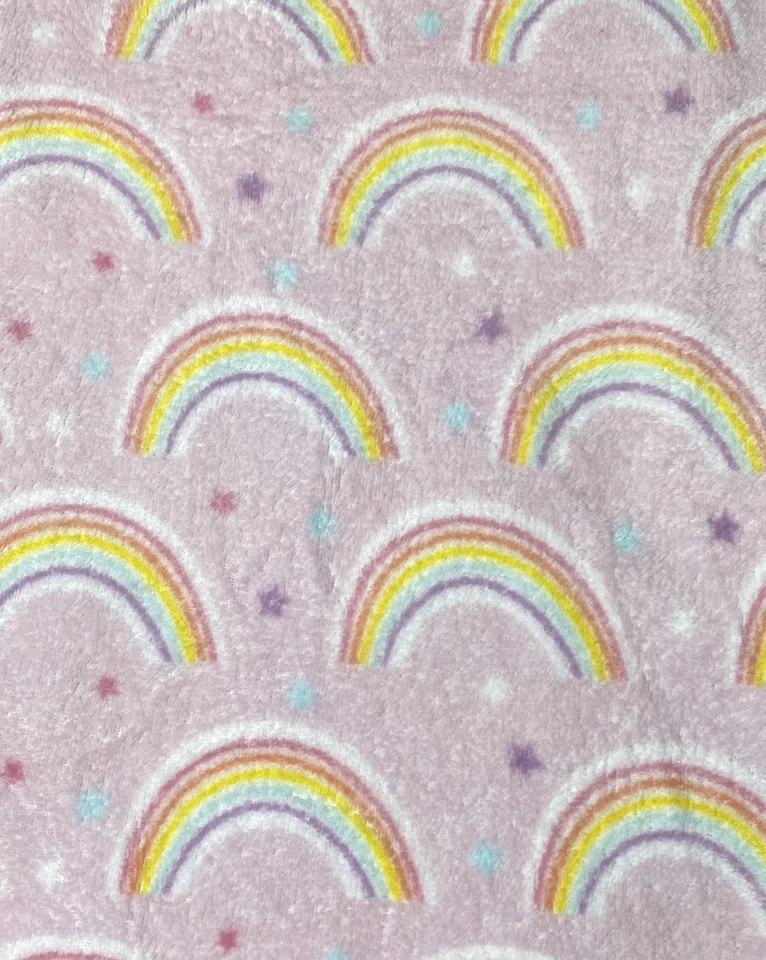 Manta Bebé Arco Iris Estrellas Rosa Púrpura Azul Felpa Suave Vellón Lovey 30"x40" Foto 4 de 4