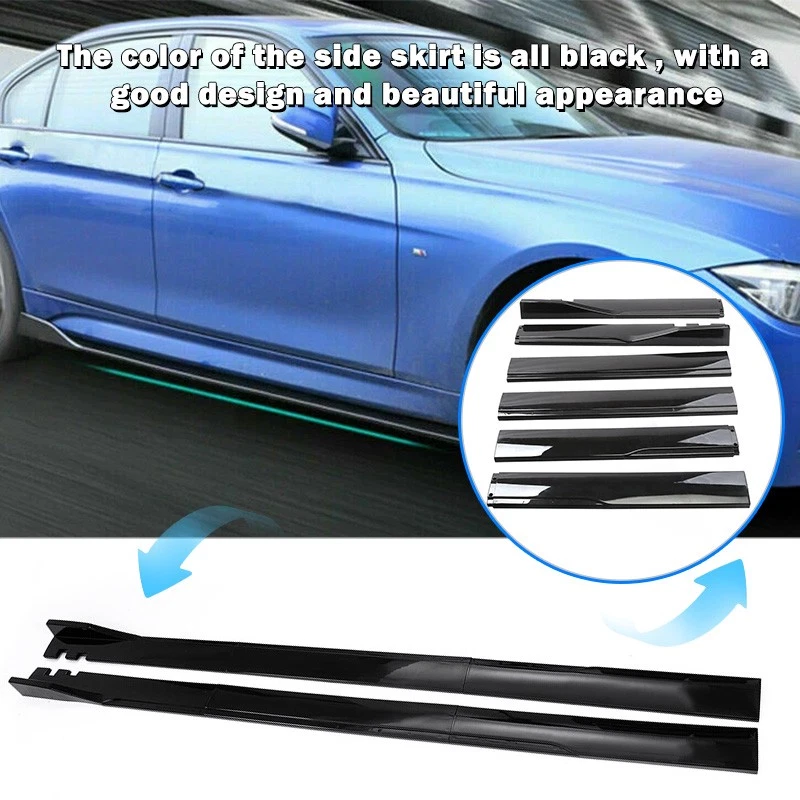 14 ШТ. Глянцевый Черный Передний Бампер Разветвитель Кромок + Комплект Боковых Юбок + Комплект Задних Накидок - Изображение 4 из 4