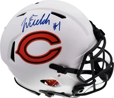 SALE! Justin Fields Auto Bears Lunar Eclipse White Full Size Auth Speed Helmet