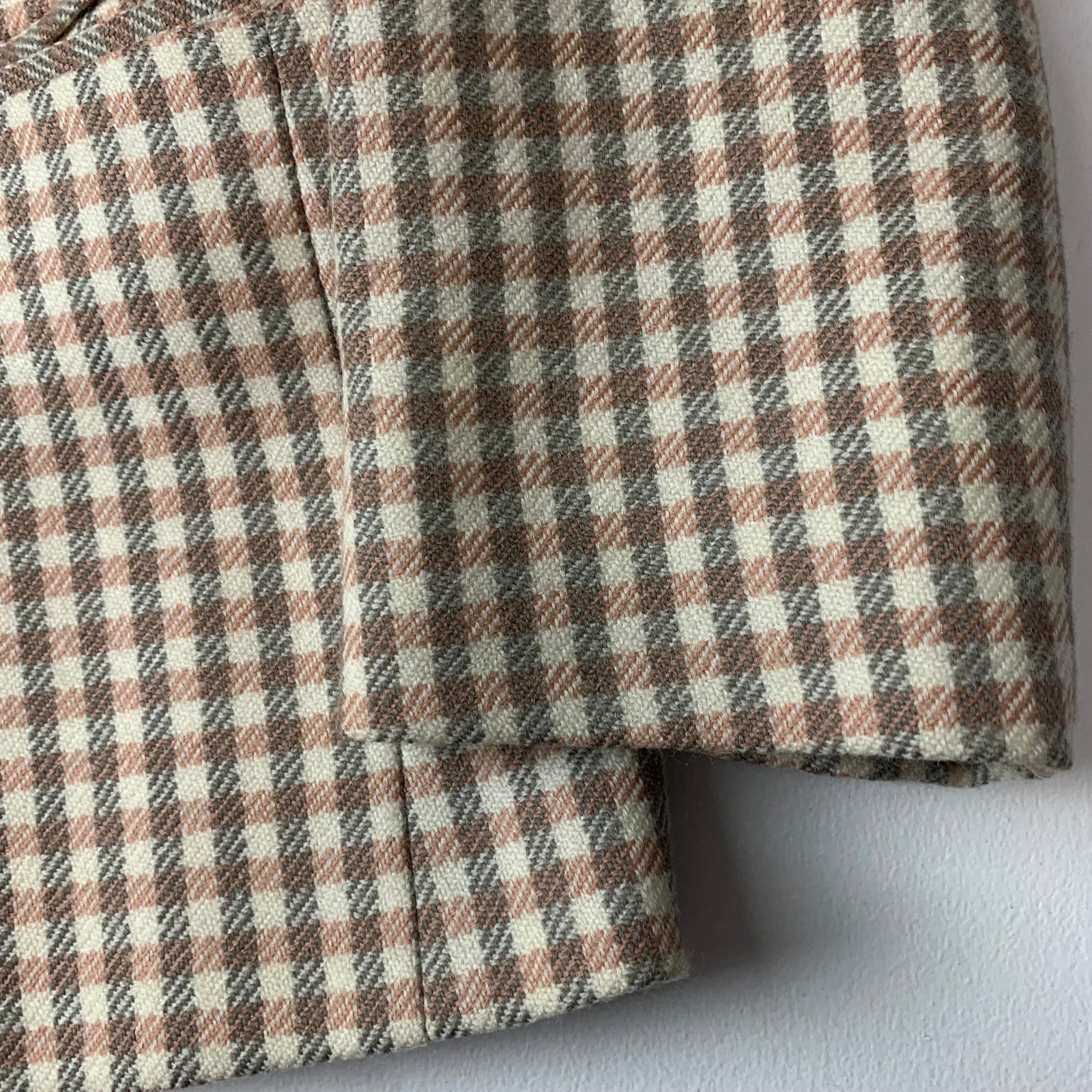 Checked Blazer Single Breasted Two Button Brown C… - image 2