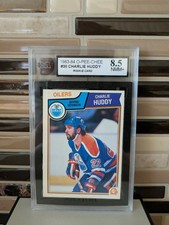 1983-84 O-PEE-CHEE #30 Charlie Huddy Rookie Card KSA 8.5 NMM+
