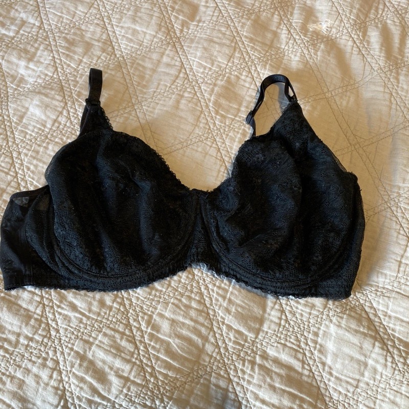 42 D Gillian&Omalley Womens Blk Lace Unlined Underwired Back Closure Demi Bra