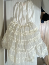 Vintage 60s Sears 3-in-1 Bouffant Girls Slip Medium White Lace 24  w/original ta