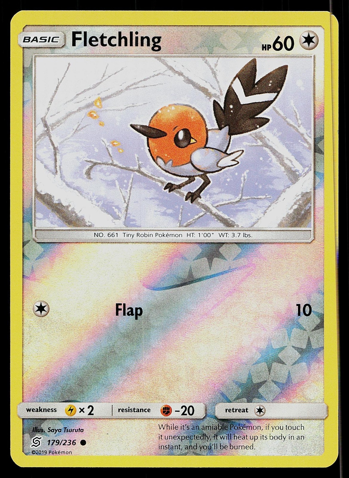 Pokemon Card Unified Minds Fletchling 179/236 Common Reverse Holo