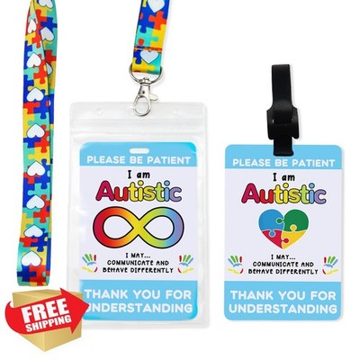Generic 2 Pack Autism Alert Card Rainbow Love
