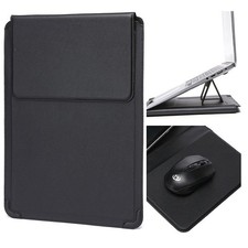 Laptop Sleeve Case 12-16" with Adjustable Stand PU Leather Cooling Bag Cover