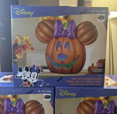 NEW 2025 Costco Minnie Mouse LED Pumpkin Jack-o-Lantern In Hand
