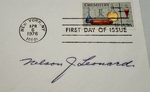 Organic Synthesis Pioneer Dr Nelson Leonard Hand Signed FDC Excellent Scarce