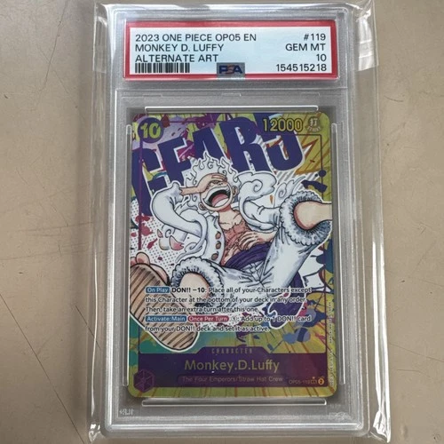 2023 One Piece New Era Monkey.D.Luffy Secret Rare Alt Art #OP05-119 PSA 10