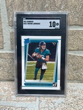 2021 Donruss Trevor Lawrence Rated Rookie SGC 10 GM Jaguars Card #251. rookie card picture