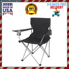 NWT Ozark Trail Basic Quad Folding Camp Chair with Cup Holder Free Shipping