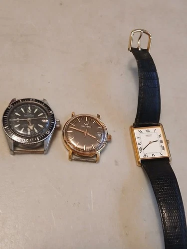Lot Of 3 MEN'S VINTAGE WATCHES WALTHAM CHATEAU SEIKO RUNNING DIVER DRESS