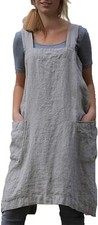 Women's Pinafore Apron Cross Back with Pockets Multicolor
