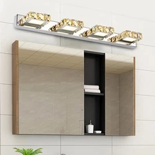 LED Crystal Front Mirror Toilet Wall Lamp Make-up Vanity Light Bathroom Modern